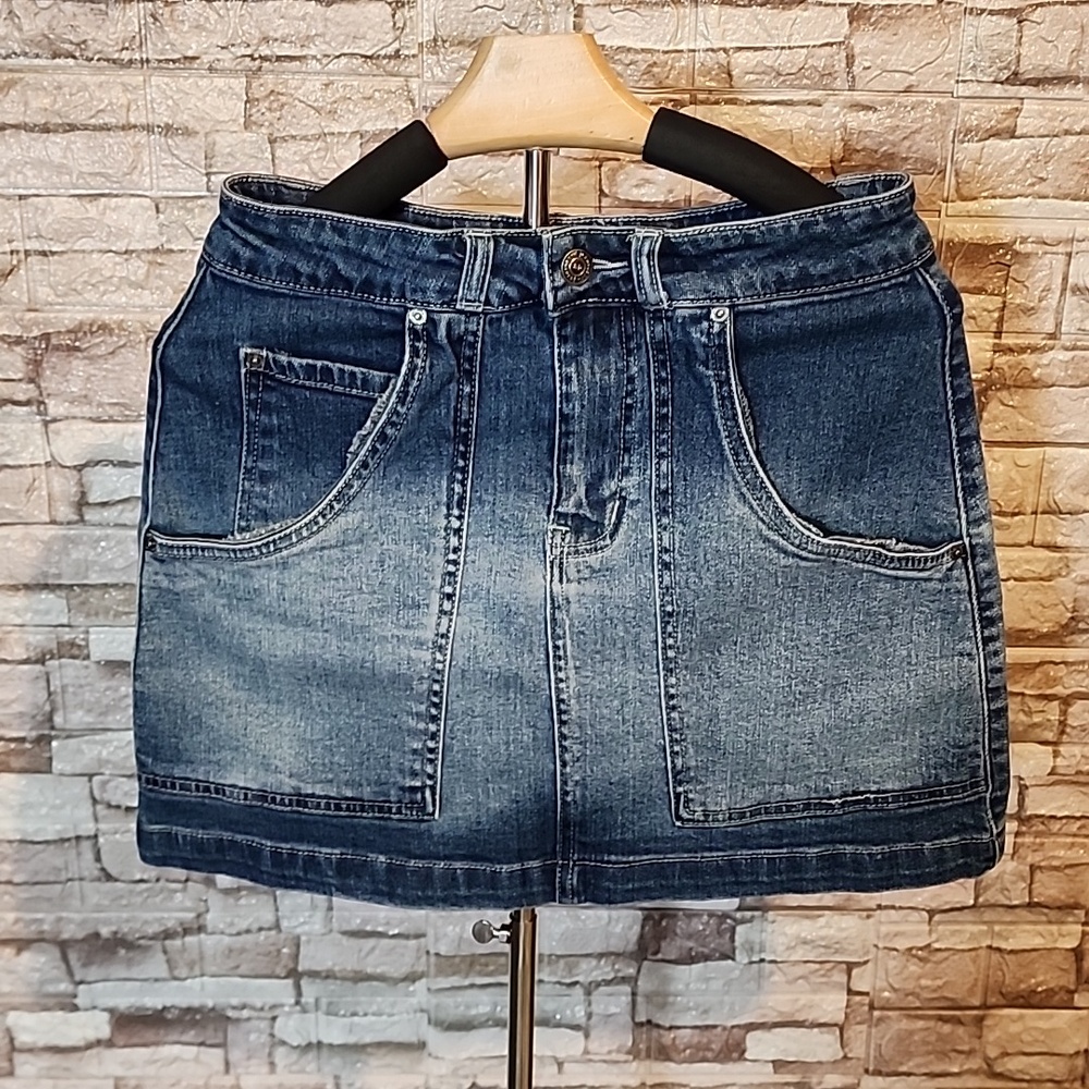 April Jeans Denim Blue Women's Skirt